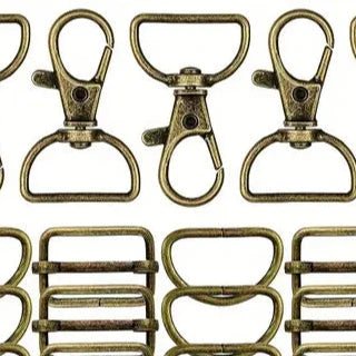 1" Bronze Metal D - shaped Bag Hardware - homesewn