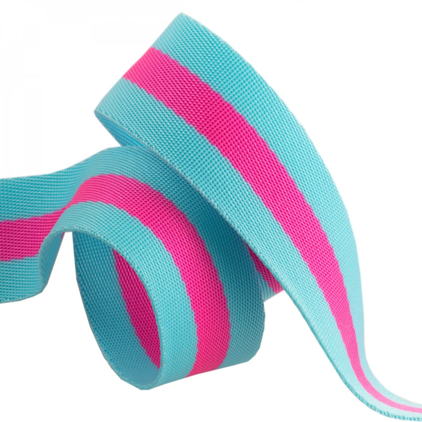 1.5" Webbing - Aqua & Hot Pink - homesewn