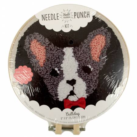 6" Punch Needle Hoop - Bulldog - homesewn