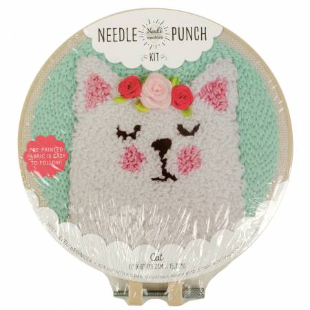 6" Punch Needle Hoop - Cat - homesewn