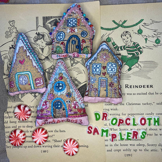 Gingerbread Houses Embroidered Ornaments Workshop