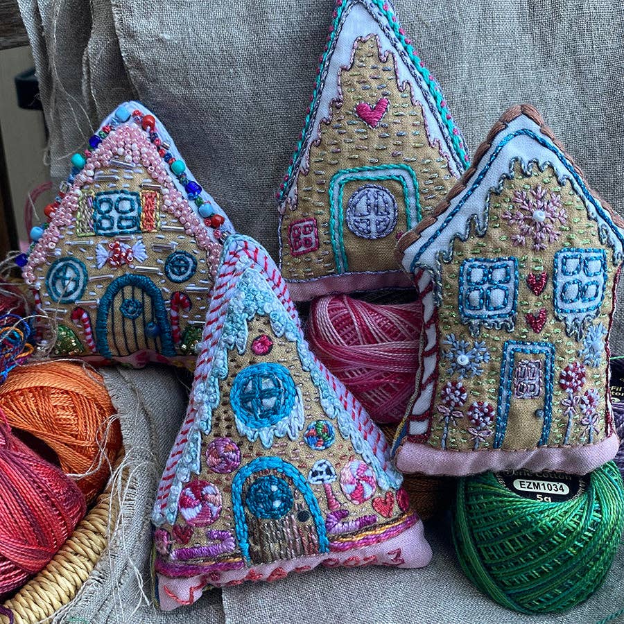 Gingerbread Houses Embroidered Ornaments Workshop