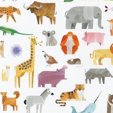 A to Z Animals - White - homesewn