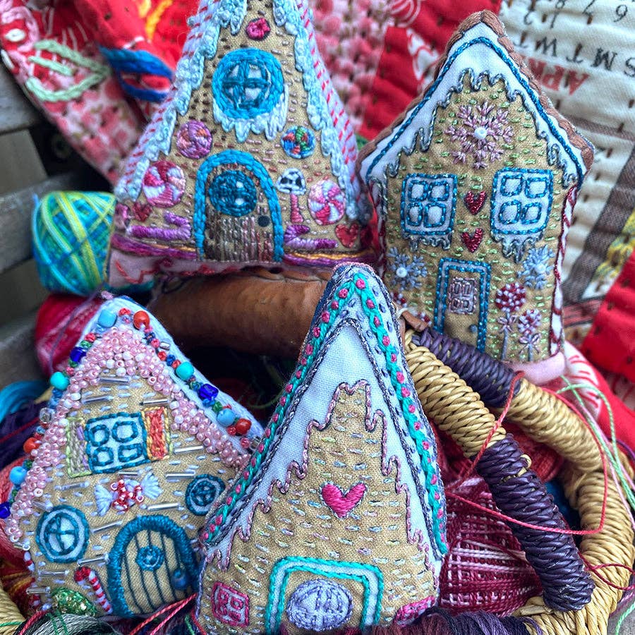 Gingerbread Houses Embroidered Ornaments Workshop