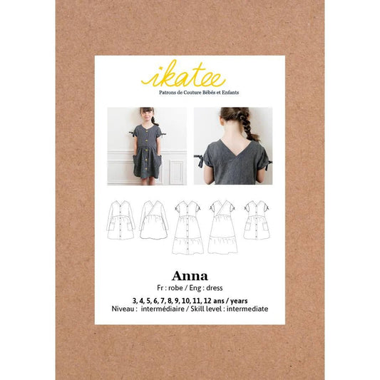 Anna Girl 3/12Y - Paper Sewing Pattern - Ikatee Patterns - homesewn