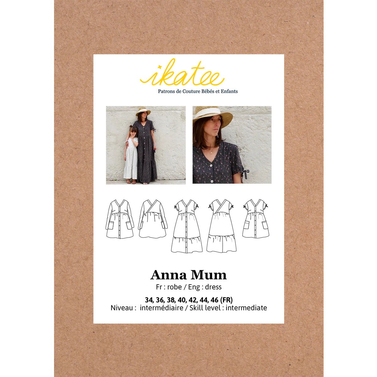 Anna Mum Dress - Woman 34 - 46 - Paper Sewing Pattern - Ikatee Patterns - homesewn