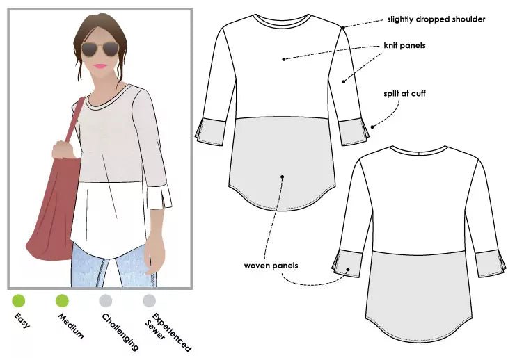 Annika Top Multi Size - Paper Sewing Pattern - Style Arc - homesewn