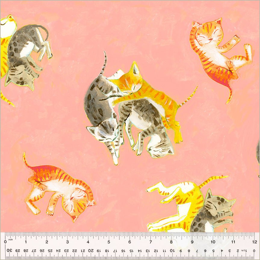 Barn Cats - Salmon - By Hand - Heather Ross - homesewn