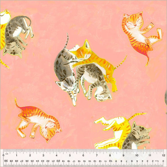 Barn Cats - Salmon - By Hand - Heather Ross - homesewn