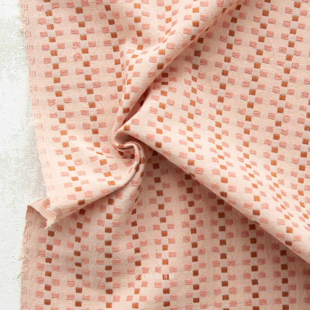 Basket Weave - Soft Pink - Fableism 155gsm - homesewn