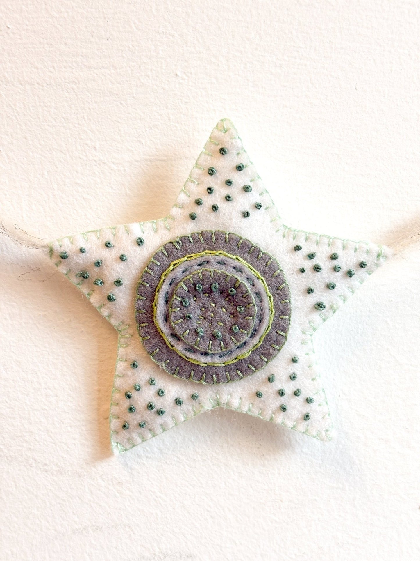 BEGINNER FRIENDLY - Wool Penny Star Garland Embroidery Class - homesewn