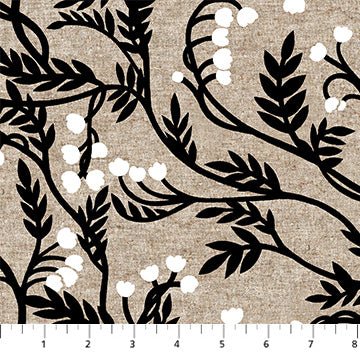 Branches - Black - Grove Cotton/Linen CANVAS - homesewn