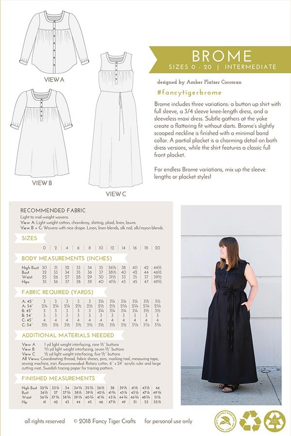 Brome Shirt Dress Maxi Pattern - homesewn