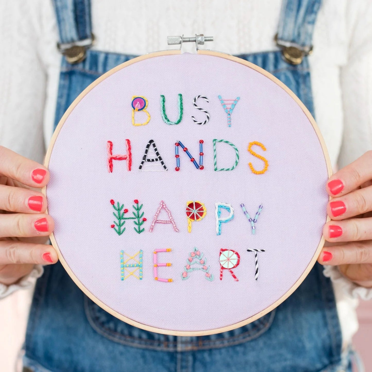 Busy Hands Mixed Media Large Embroidery Hoop Kit - homesewn