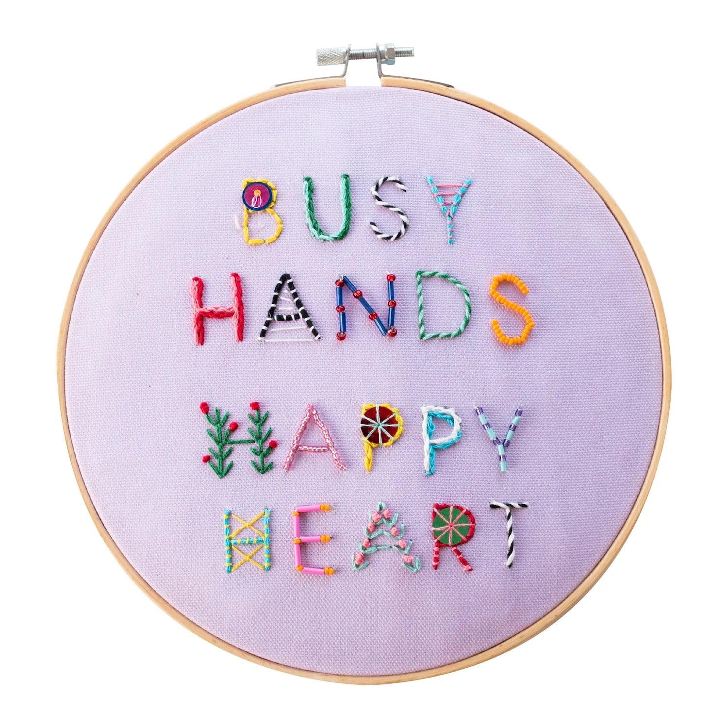 Busy Hands Mixed Media Large Embroidery Hoop Kit - homesewn