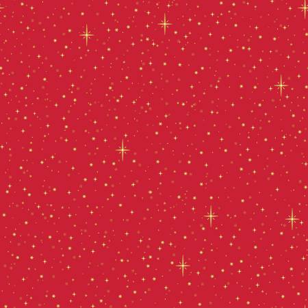 Christmas Wishes Starry Sky Red - homesewn