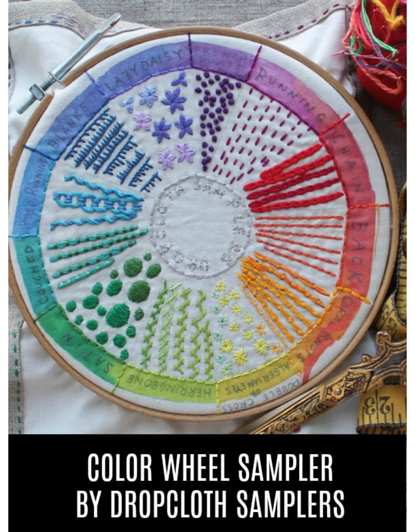 Color Wheel Sampler - Embroidery Project - homesewn