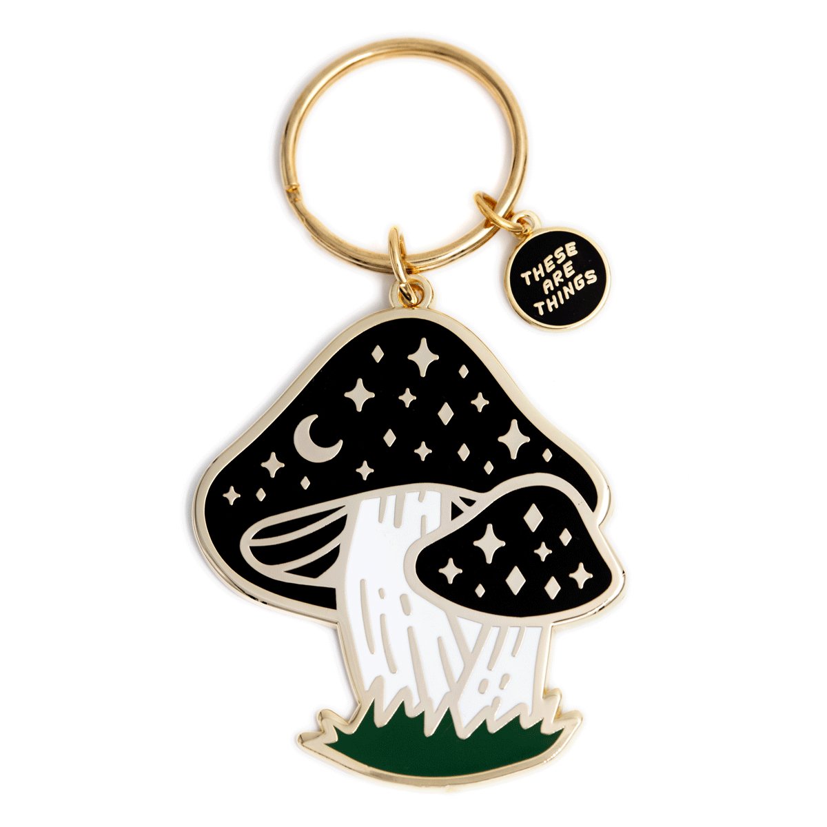 Cosmic Mushroom Enamel Keychain - homesewn