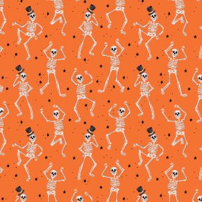 Dancing Skeletons - Orange - Rifle Paper Co. Halloween - homesewn