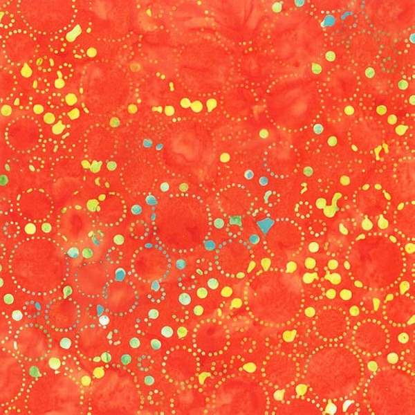 Dotted Circles Batik - Mandarin Bijou By Jacqueline De Jonge - homesewn