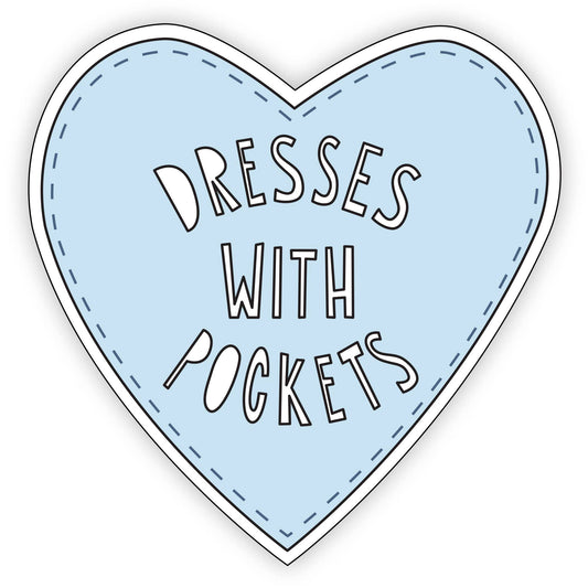 Dresses With Pockets Heart - 3" vinyl sticker - homesewn