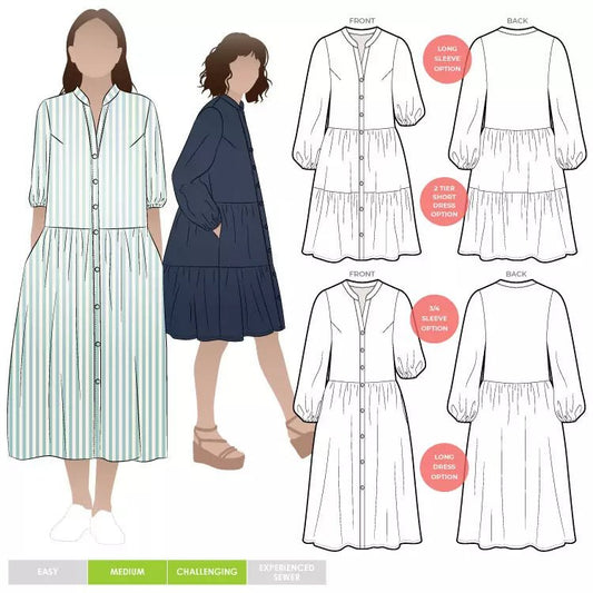 Emerson Woven Dress - Paper Sewing Pattern - Style Arc - homesewn