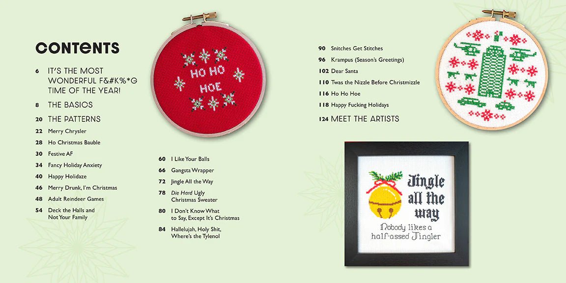 Festive As F*ck - Subversive Cross - Stitch for the Holidays - homesewn