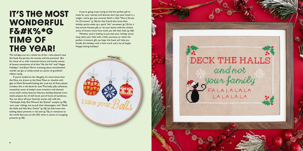 Festive As F*ck - Subversive Cross - Stitch for the Holidays - homesewn