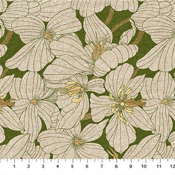 Floral - Green - Grove Cotton/Linen CANVAS - homesewn