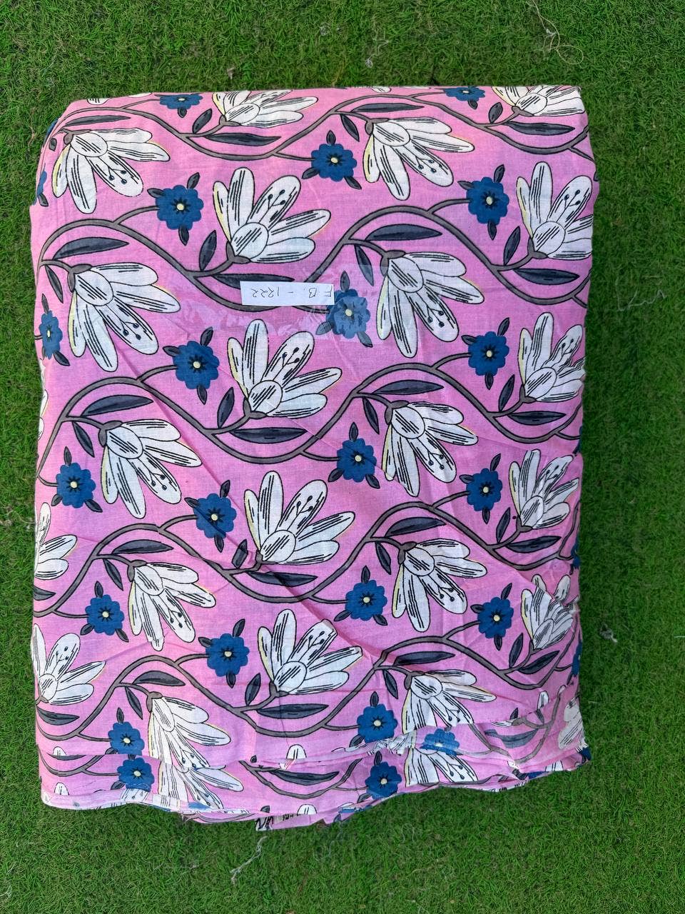 Floral Printed Fabric Pink Cotton Women Clothing Dressmaking - homesewn