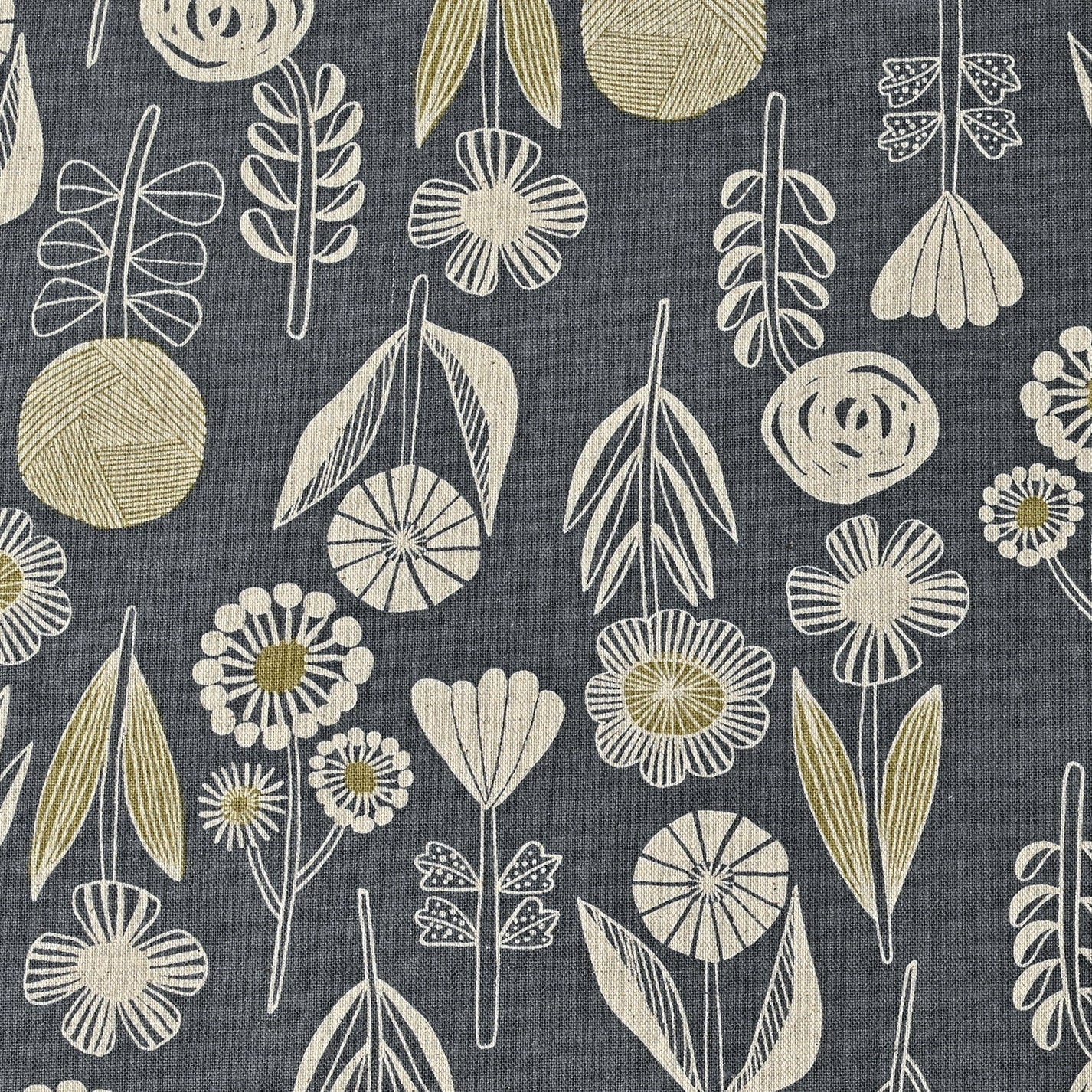 Flower Cotton Linen Canvas - Bloom by Bookhou - homesewn