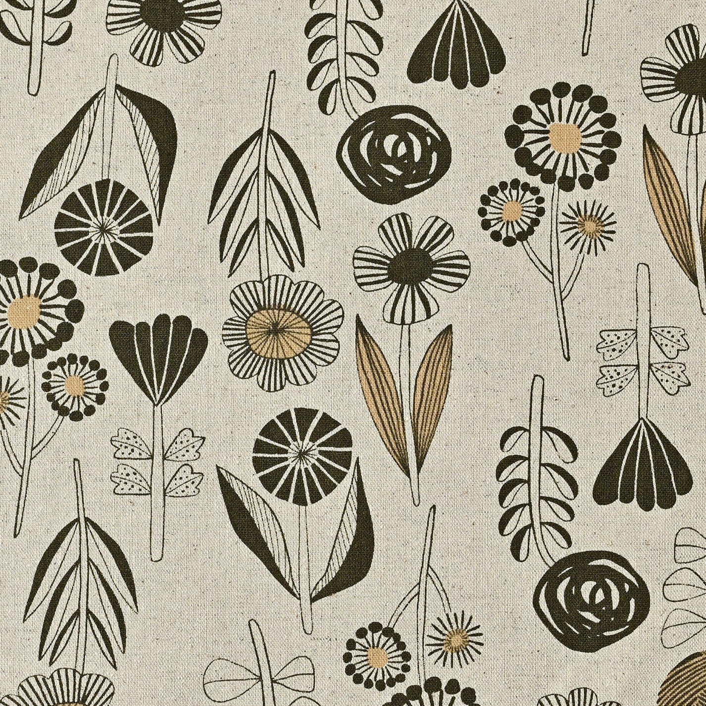 Flower Cotton Linen Canvas - Bloom by Bookhou - homesewn