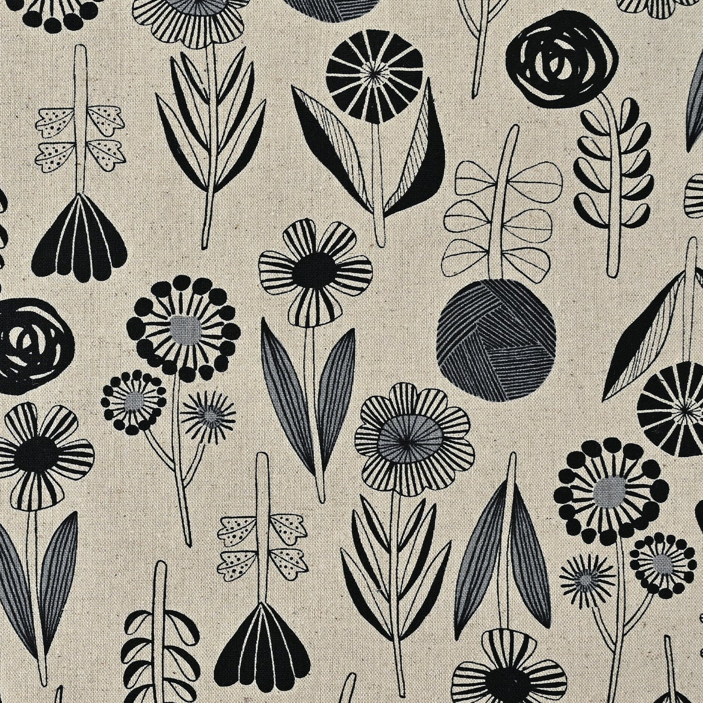 Flower Cotton Linen Canvas - Bloom by Bookhou - homesewn