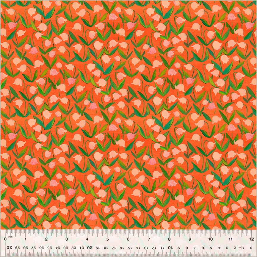 Flowerbed - Coral - By Hand - Heather Ross - homesewn