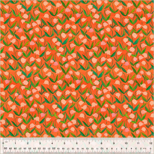 Flowerbed - Coral - By Hand - Heather Ross - homesewn