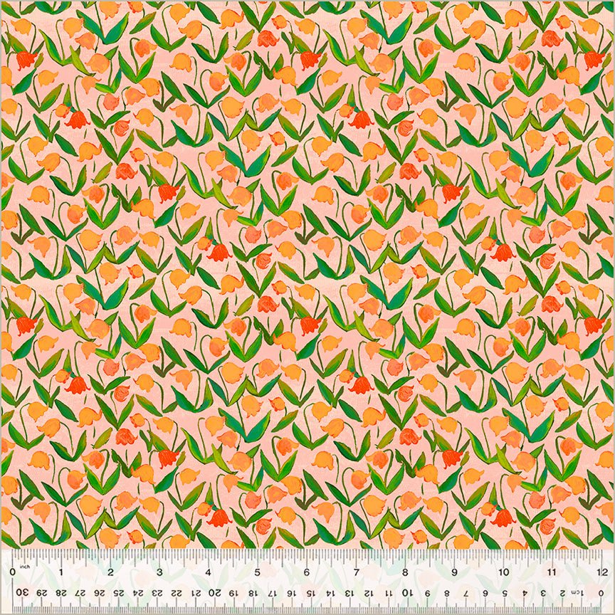 Flowerbed - Salmon - By Hand - Heather Ross - homesewn