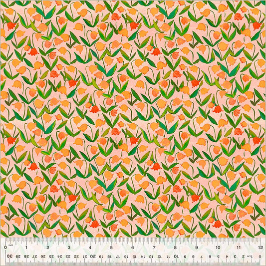 Flowerbed - Salmon - By Hand - Heather Ross - homesewn