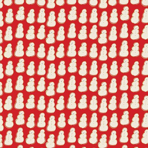 Frosty Snowman FLANNEL - Red - Christmas in the City - homesewn