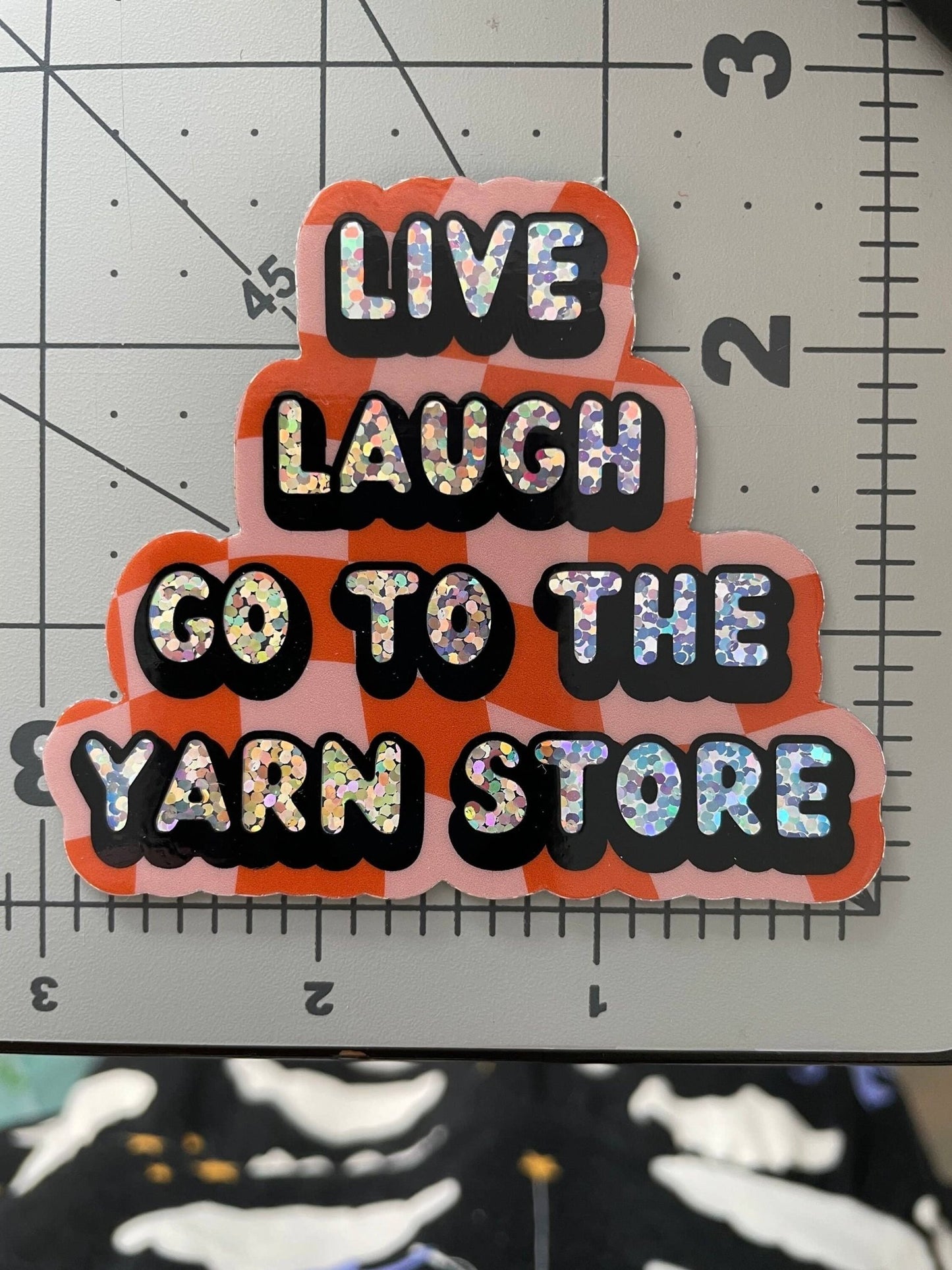 Glitter Vinyl Sticker - Yarn Store LYS Knitting Crochet - homesewn