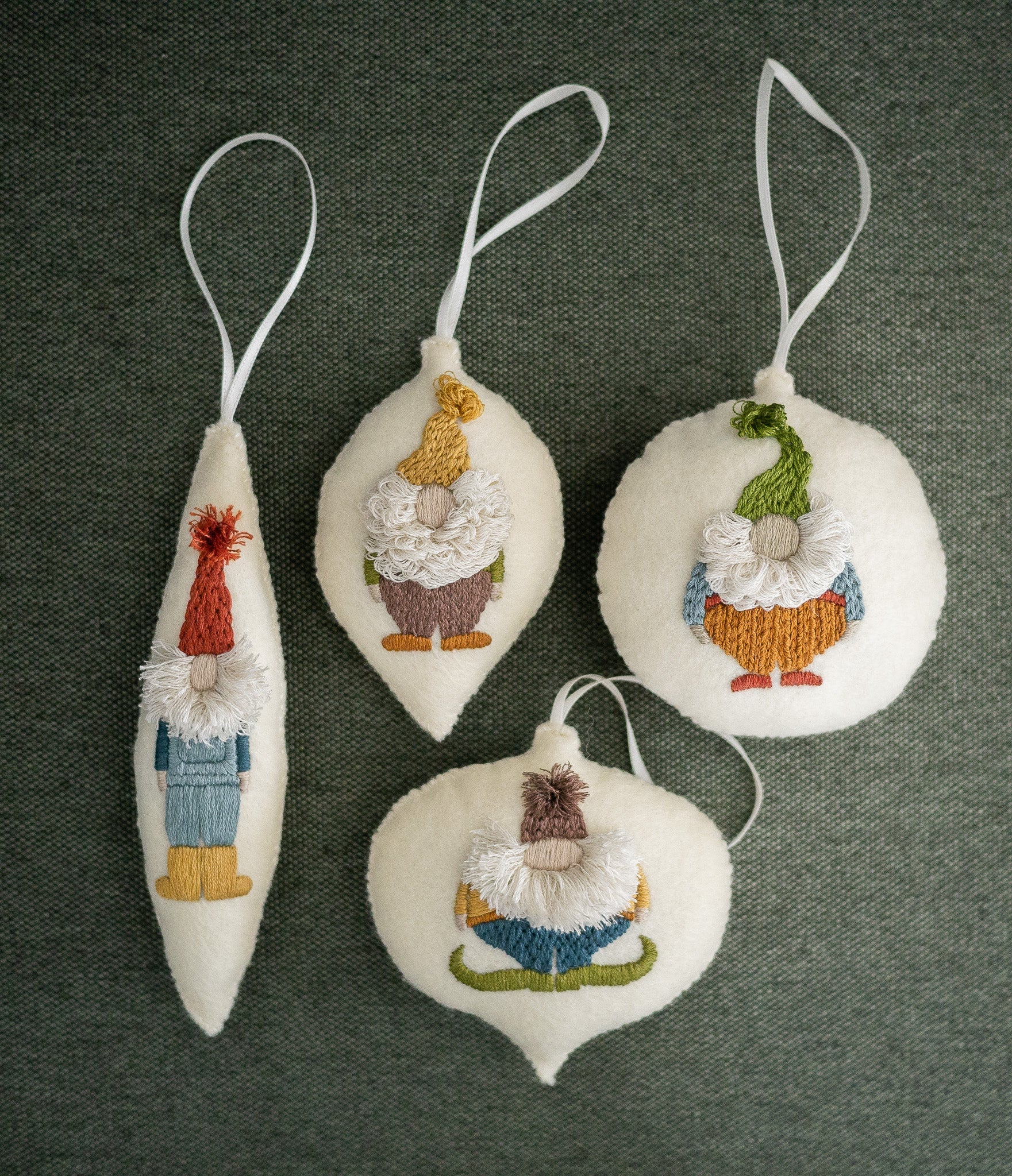 Gnome Ornaments Embroidery Kit - homesewn