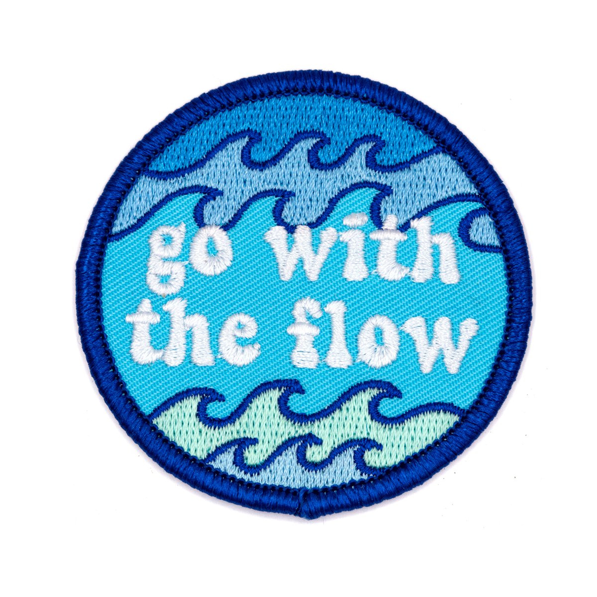 Go With The Flow Iron - On Embroidered Patch - homesewn