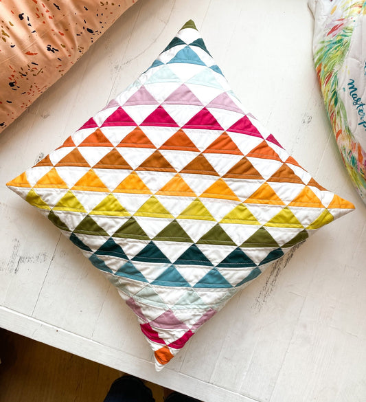 Half - Square Triangle Quilted Pillow Class - homesewn