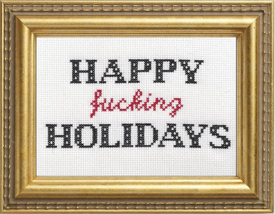 Happy F*cking Holidays Red & Black - homesewn