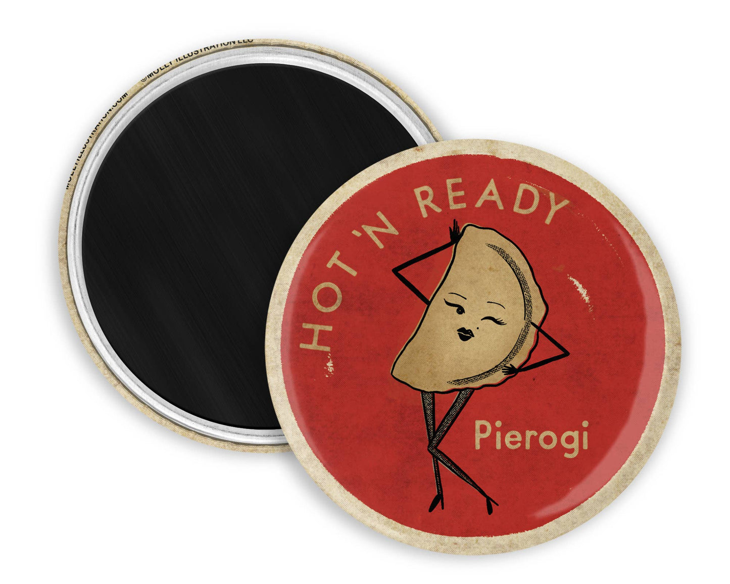 Hot 'n Ready Pierogi Illustrated Magnet - homesewn