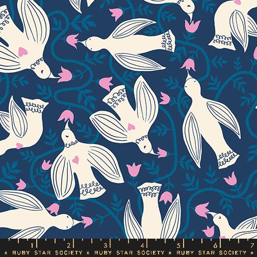 Hummingbirds - Bluebell - Endpaper - homesewn