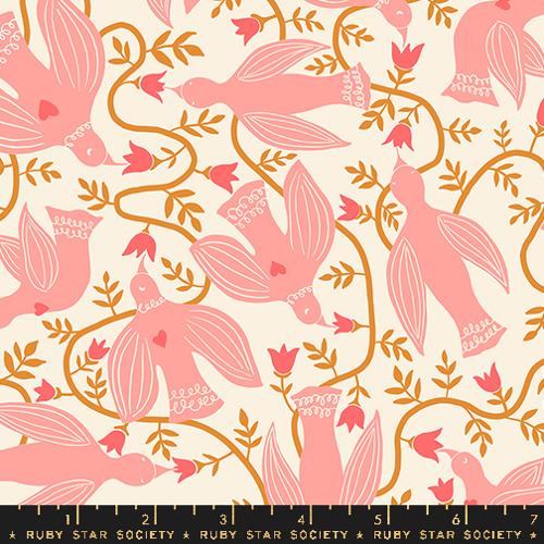 Hummingbirds - Natural - Endpaper - homesewn