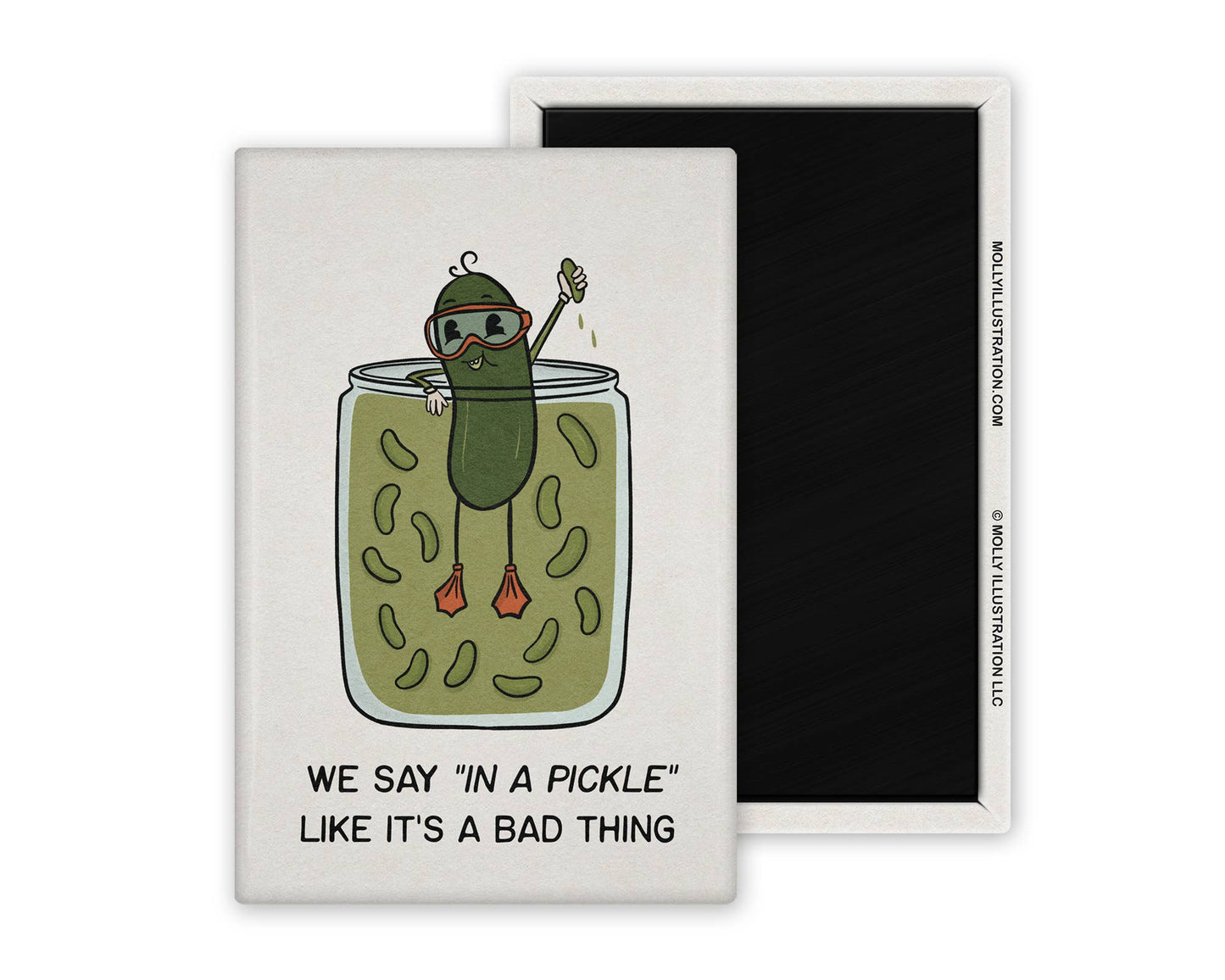 In a Pickle Illustrated Magnet - homesewn