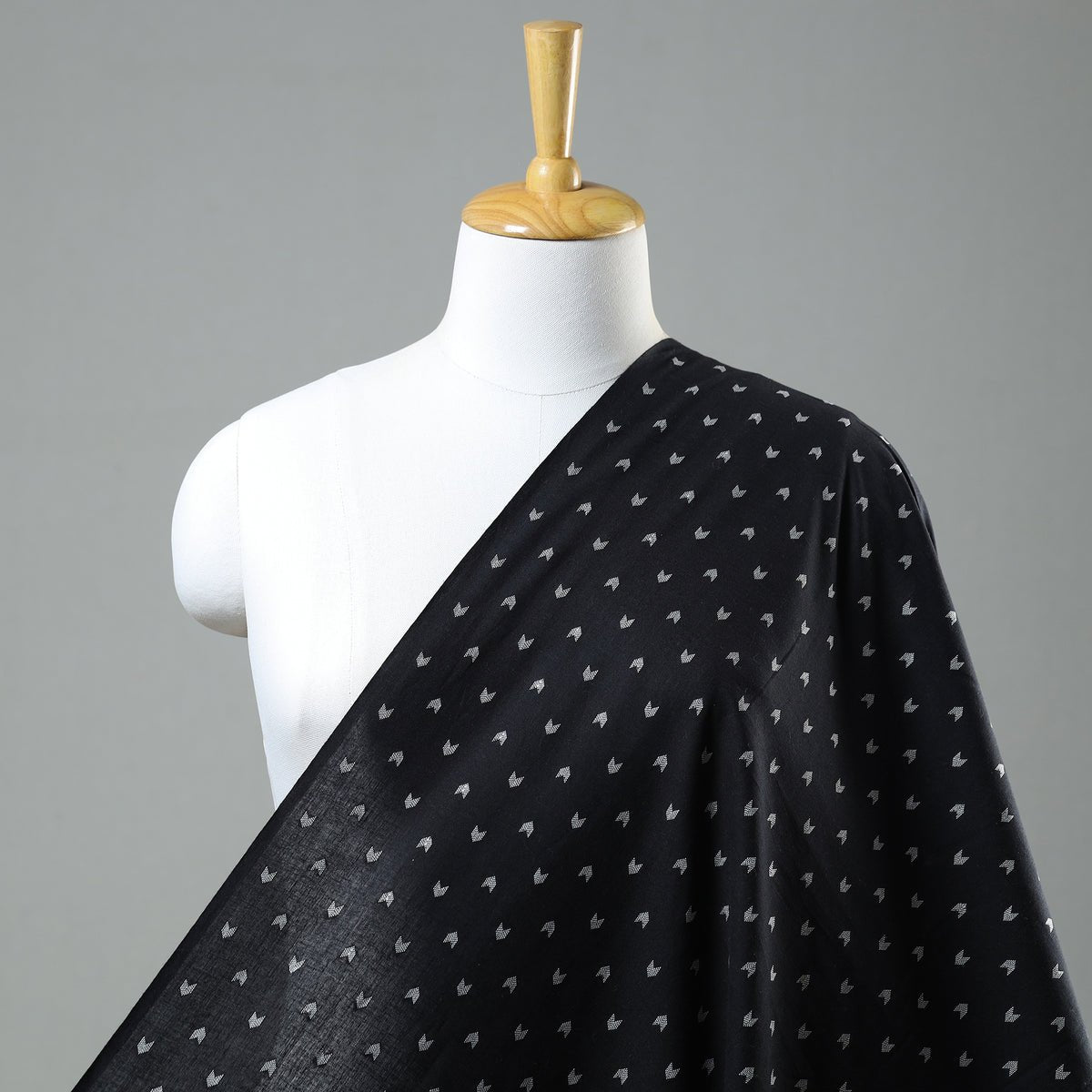 Jacquard Woven Prewashed Cotton Fabric - Black - homesewn