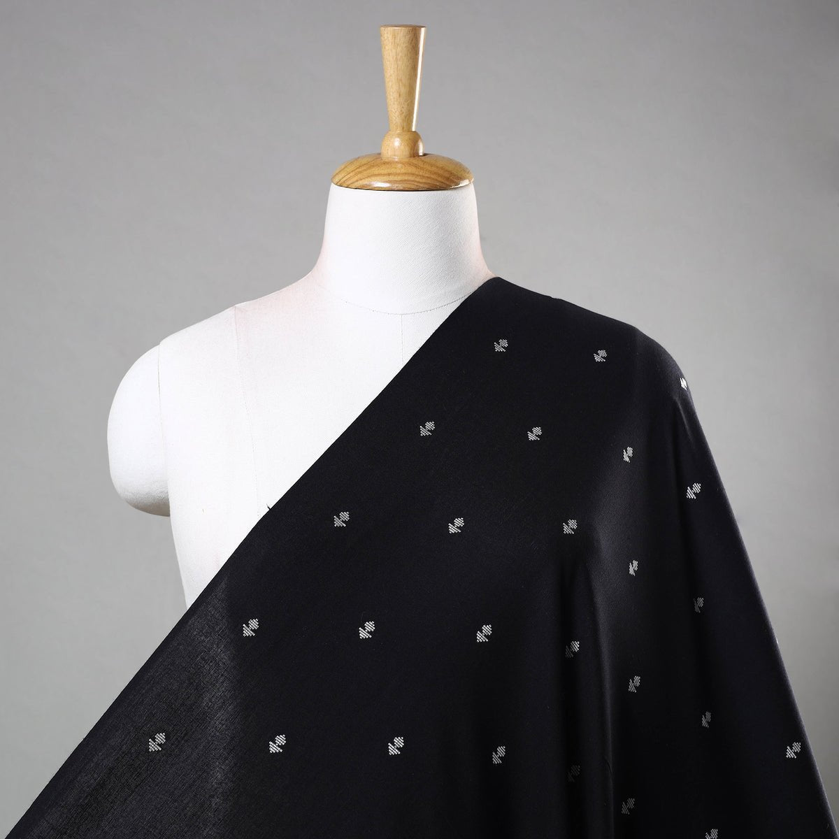 Jacquard Woven Prewashed Cotton Fabric - Black Geo - homesewn