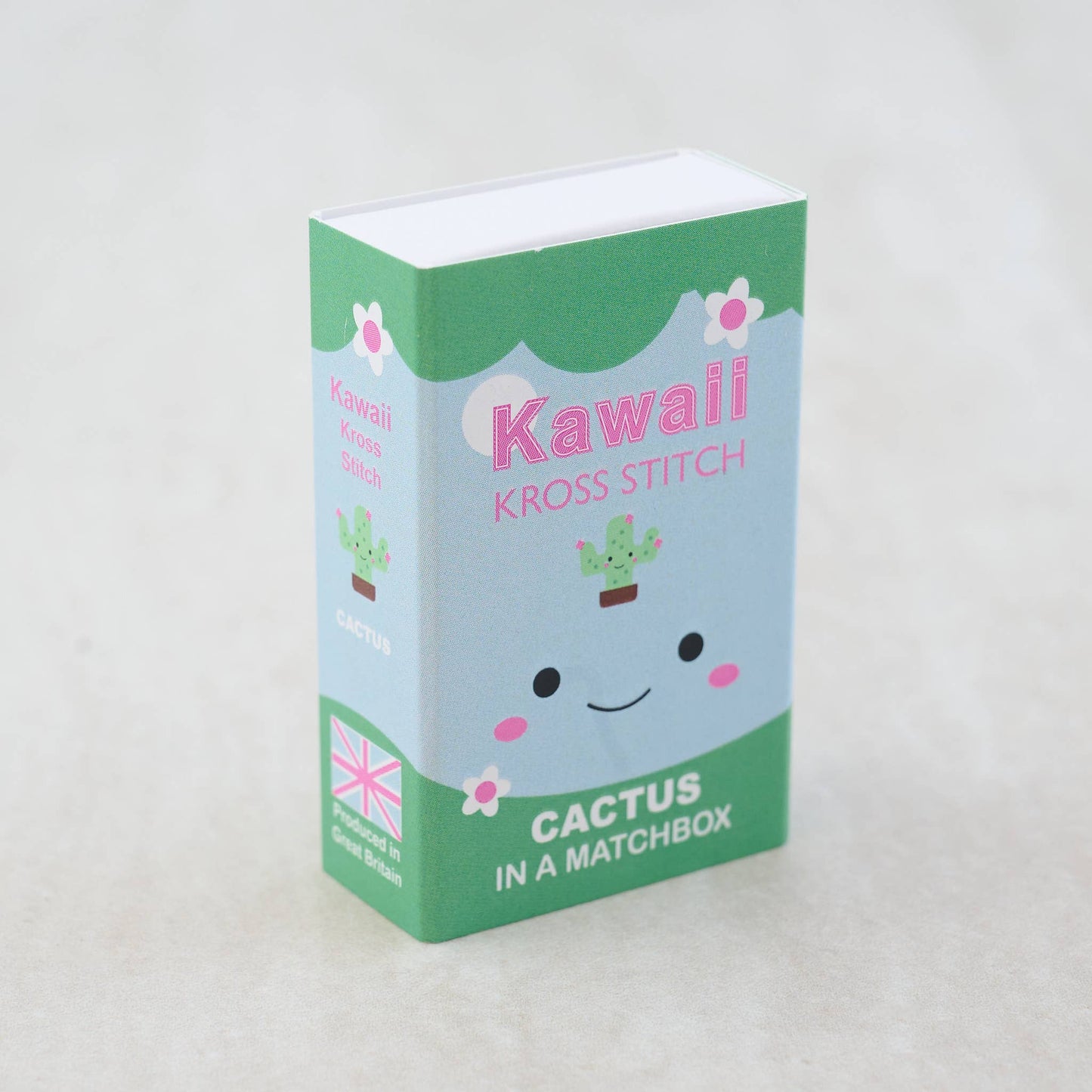 Kawaii Cactus Cross Stitch Kit In A Matchbox - homesewn